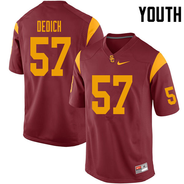 Youth #57 Justin Dedich USC Trojans College Football Jerseys Sale-Cardinal